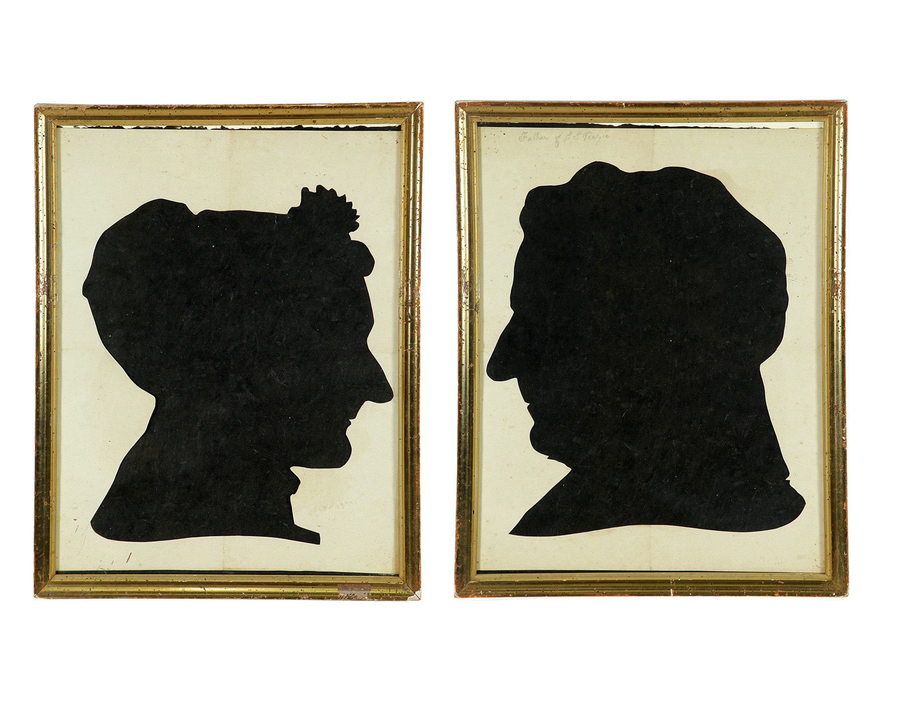 Appraisal: PAIR OF SILHOUETTES Found in Rhode Island mid th century