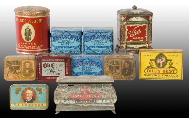 Appraisal: Assorted Tobacco Tins Description Most have medium wear Condition Good