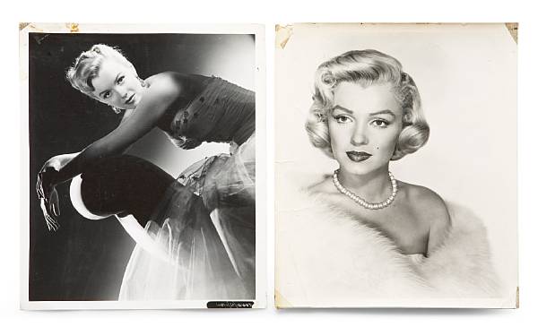 Appraisal: Two Marilyn Monroe rare black and white publicity photographs early