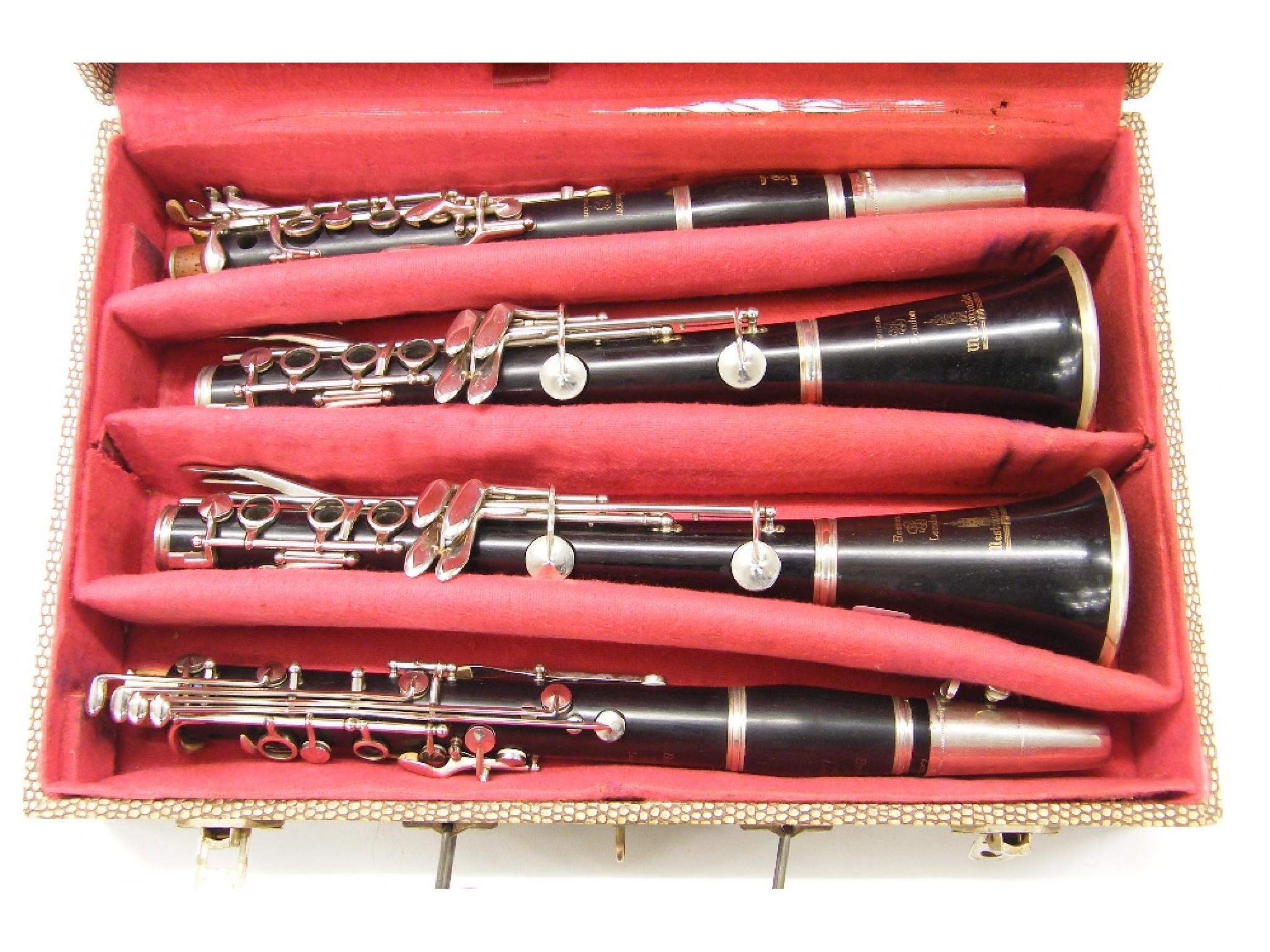 Appraisal: Matched pair of Besson Westminster clarinets nos and A case