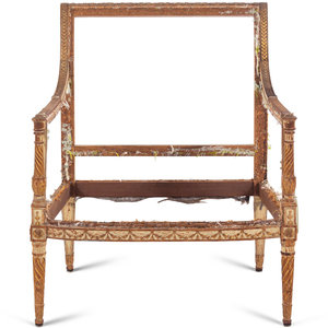 Appraisal: A Continental Painted and Parcel Gilt Marquise Late th Early