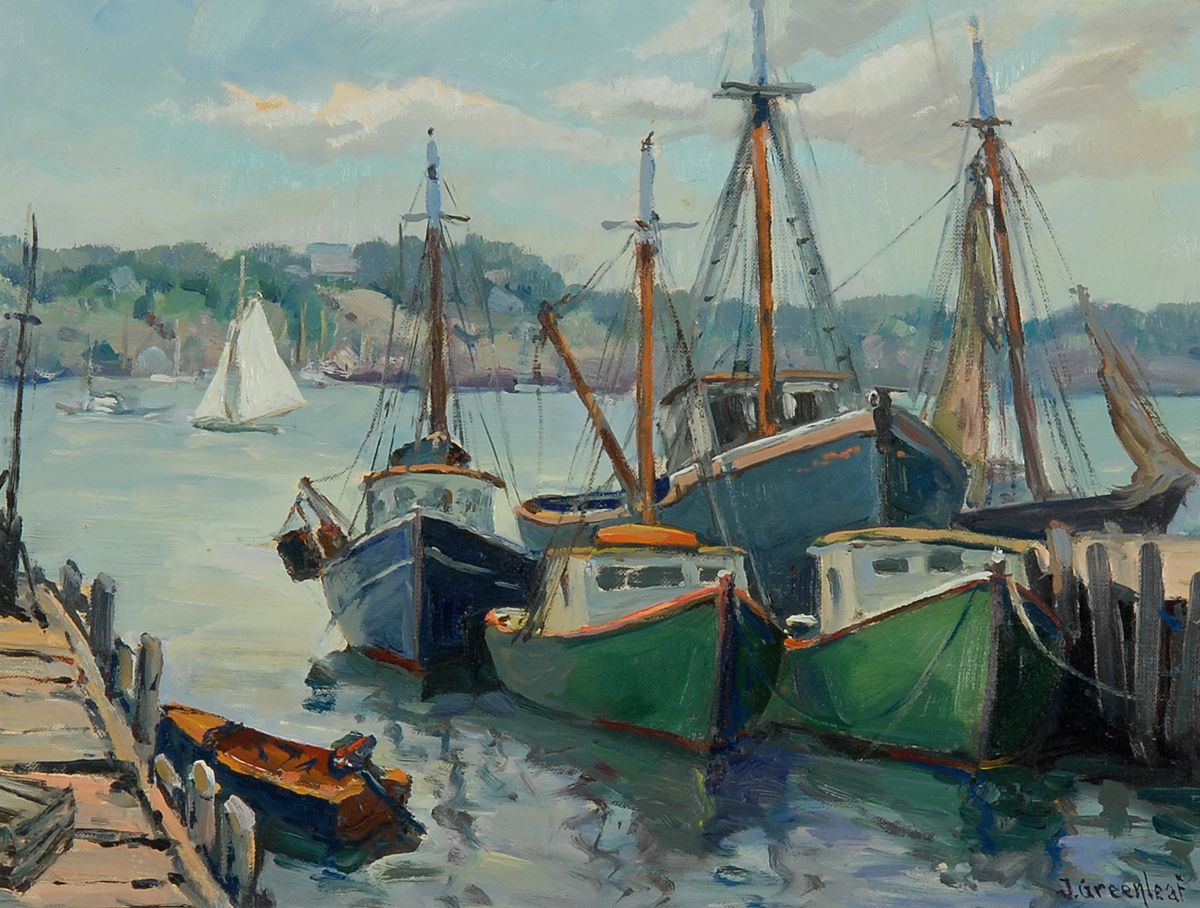 Appraisal: JACOB I GREENLEAFAmerican - Lobster Boats Gloucester Mass Signed lower