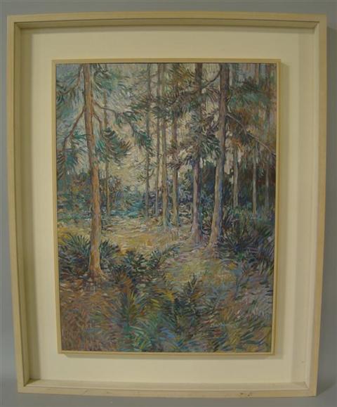 Appraisal: ERIN SHERMAN AMERICAN TH CENTURY GROVE OF TREES Oil on