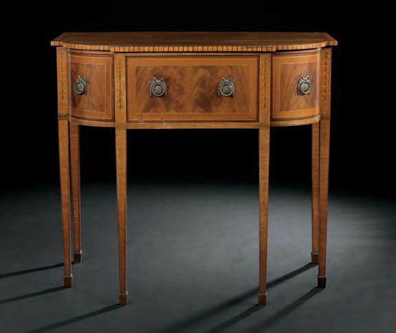 Appraisal: George III-Style Mahogany Sideboard late th century the bowed top