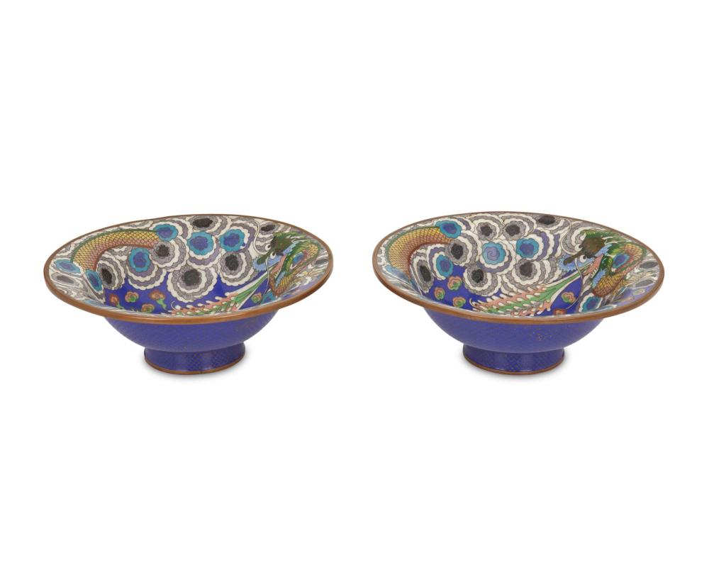 Appraisal: A pair of Chinese cloisonn bowls Republic Period - Each