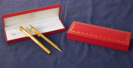 Appraisal: Gold plated Cartier fountain pen in original presentation box and