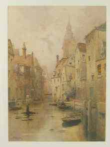 Appraisal: James Robert Miller A watercolour ''An old canal Ghent'' signed