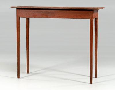 Appraisal: Georgia red-painted hunt table yellow pine throughout tall tapered square