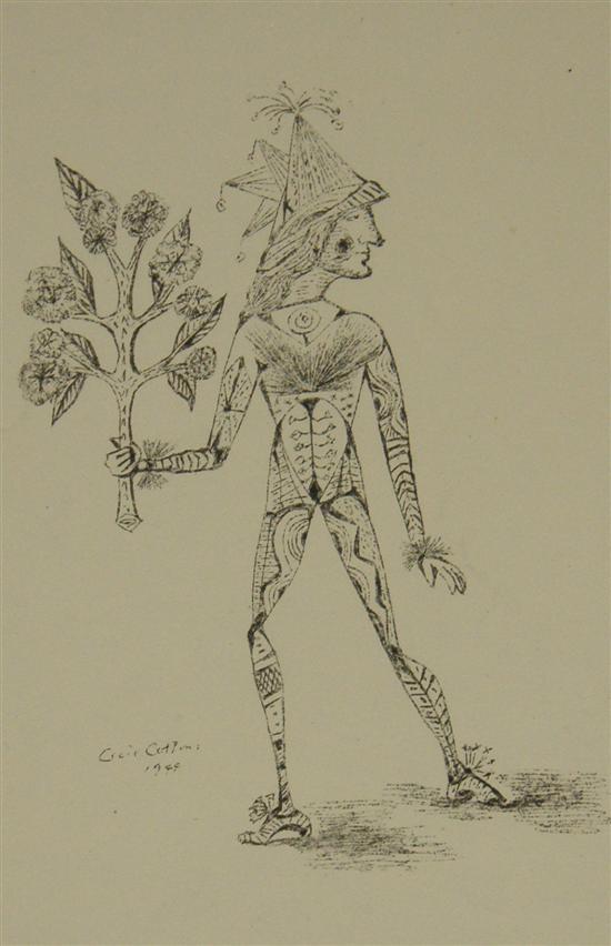 Appraisal: Cecil Collins - The fool holding a branch unsigned print