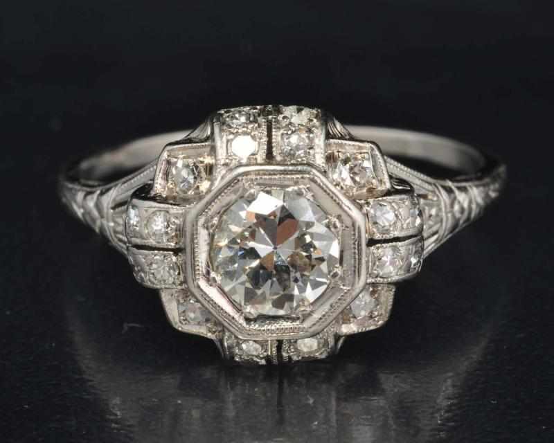 Appraisal: Platinum Diamond Ring Description Diamonds ct center stone with ctw