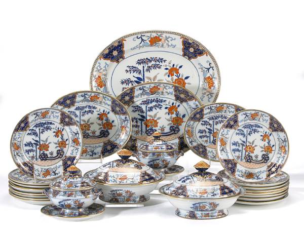 Appraisal: A Davenport stone china part dinner service in an Imari