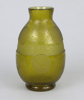 Appraisal: A Mont Joye Art Glass Vase In the Art Deco