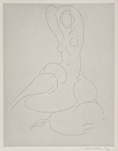 Appraisal: HENRI MATISSE Nu pour Cleveland Etching on gray chine coll