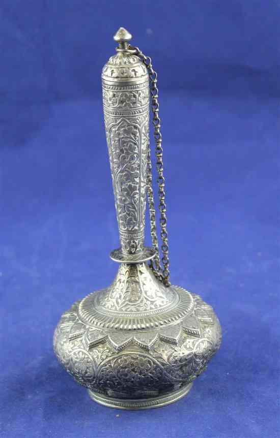 Appraisal: An early th century Indian silver rosewater bottle vase with