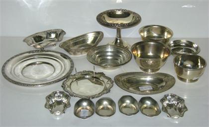 Appraisal: Collection of sterling silver holloware th century Including repousse candy