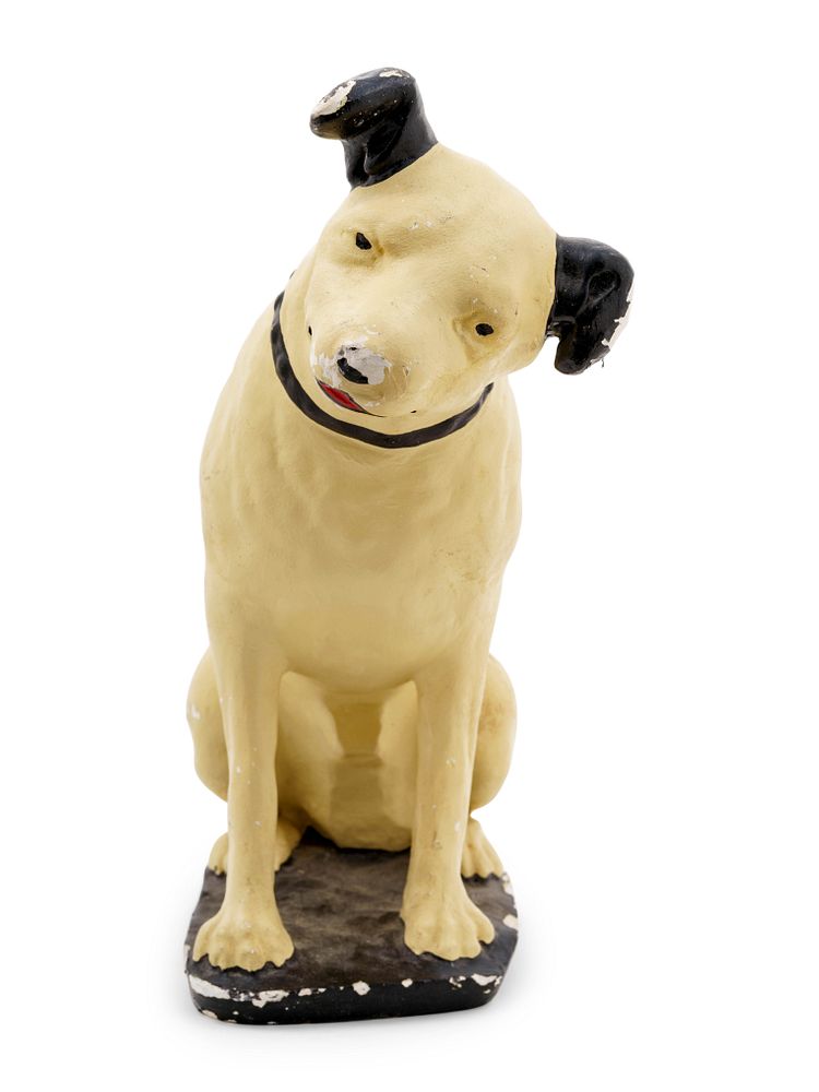 Appraisal: A Nipper the RCA Dog Painted Plaster Figure A Nipper