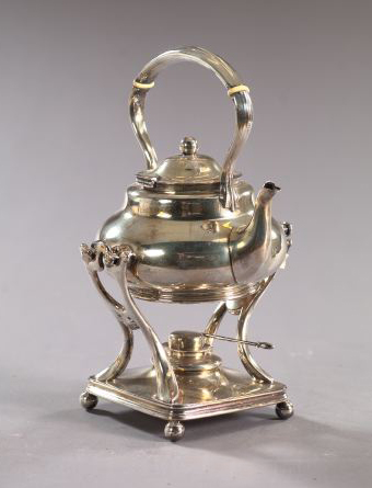 Appraisal: Tiffany Silverplate Kettle-on-Stand first quarter th century New York the