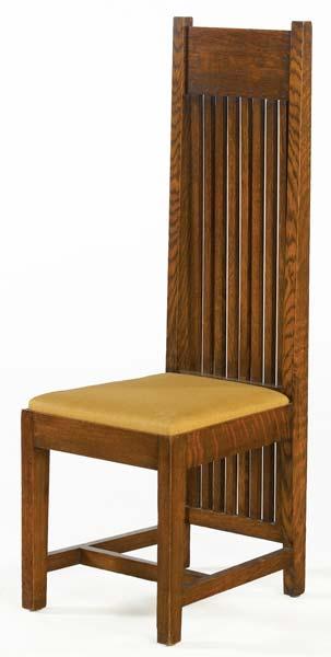 Appraisal: FRANK LLOYD WRIGHT Hall chair with a tall spindled back