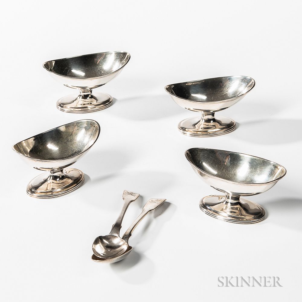 Appraisal: Four George III Sterling Silver Salt Cellars Four George III