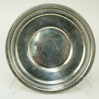 Appraisal: Modern Sterling Silver Pierced Round Plate Modern Sterling Silver Pierced