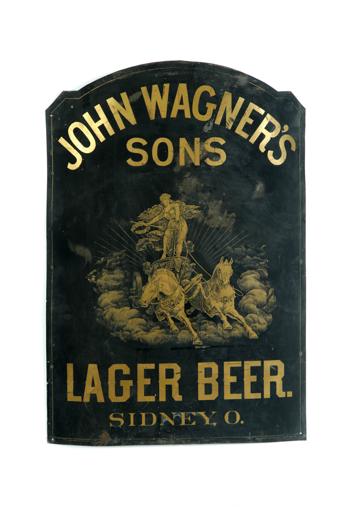 Appraisal: OHIO BEER ADVERTISING SIGN Late th-early th century tin For