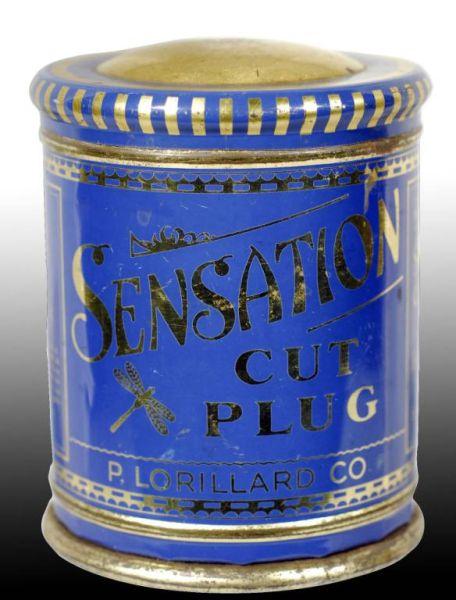 Appraisal: Sensation Cut Plug Tobacco Canister Description Manufactured by the P