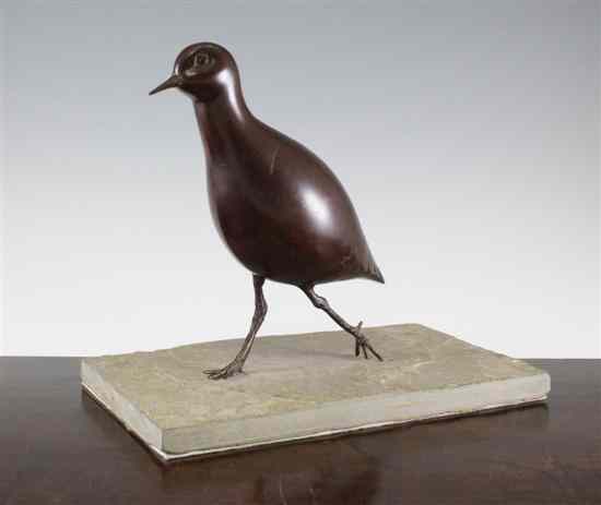 Appraisal: Lynda Hukins a bronze of a golden plover on stone