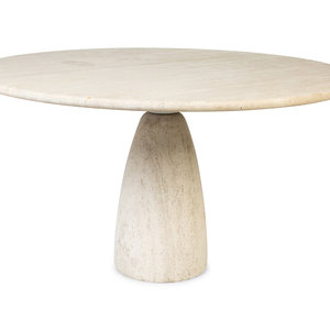 Appraisal: A Contemporary Travertine Pedestal Table DRAENERT STUDIOS TH CENTURY Height