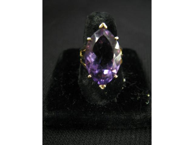 Appraisal: Amethyst Ring gorgeous carat marquis gem in k yellow gold