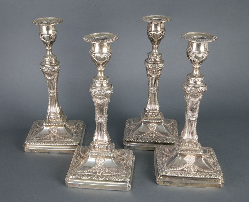 Appraisal: Set of English Sterling Silver Candlesticks circa Exclusive on Bidsquare