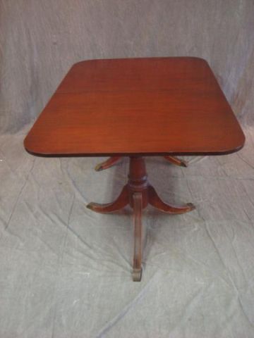 Appraisal: Mahogany twin pedestal dining table w leaves wide x plus