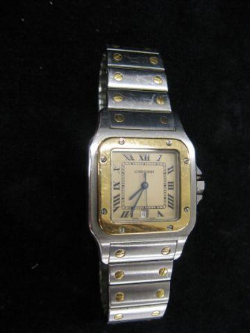 Appraisal: Cartier Santos Man's Wristwatch k yellow gold stainless with date