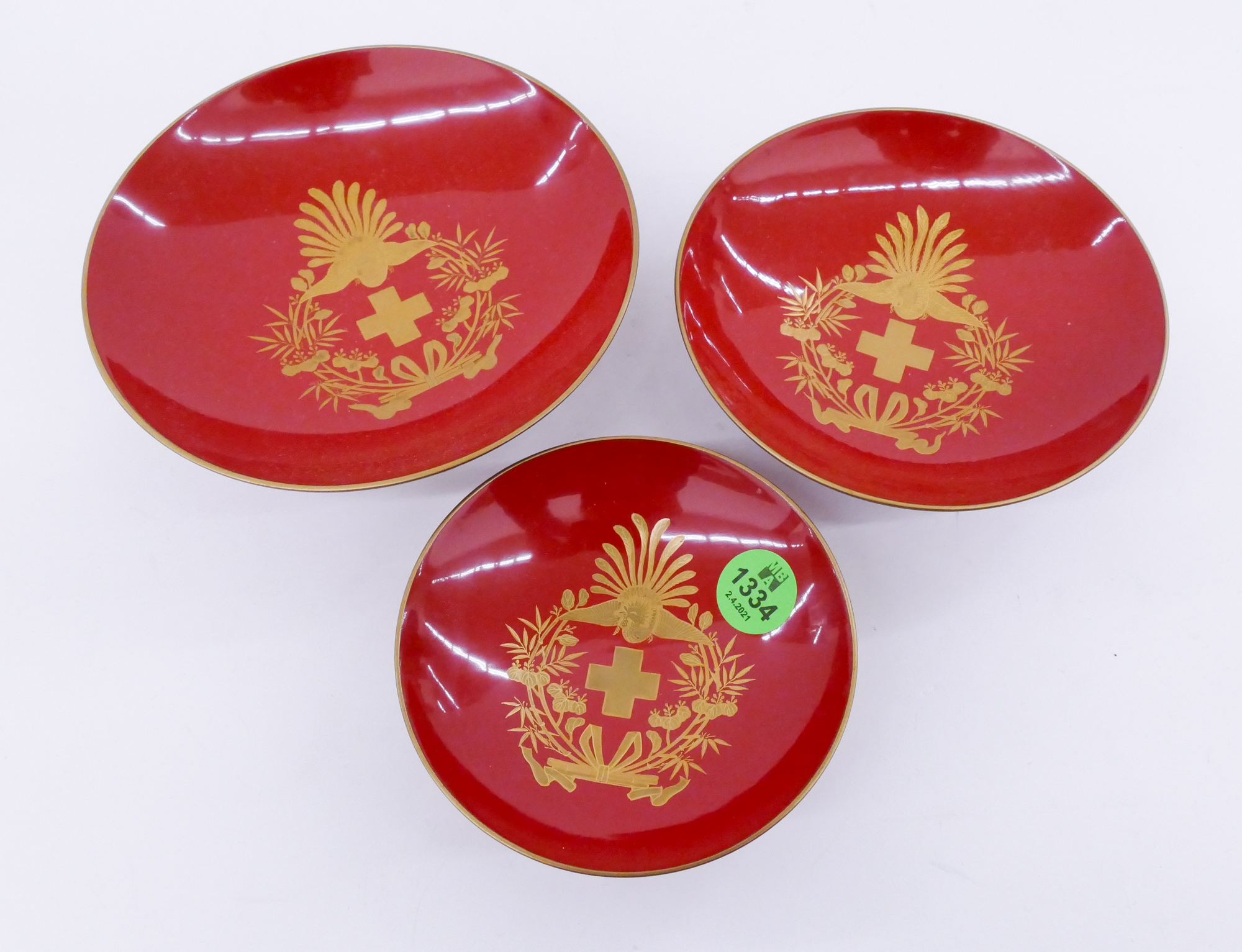 Appraisal: Set pc Japanese Lacquered Sakazuki Commemorative Cups- '' to ''