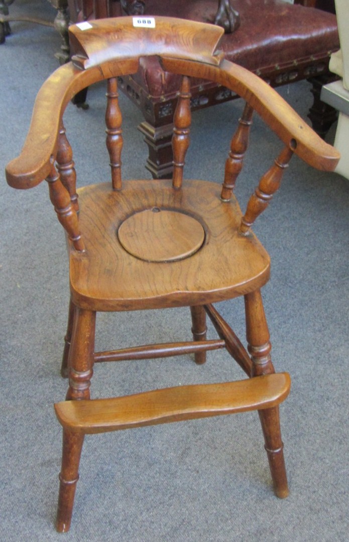 Appraisal: A th century ash elm and beech child's tub back