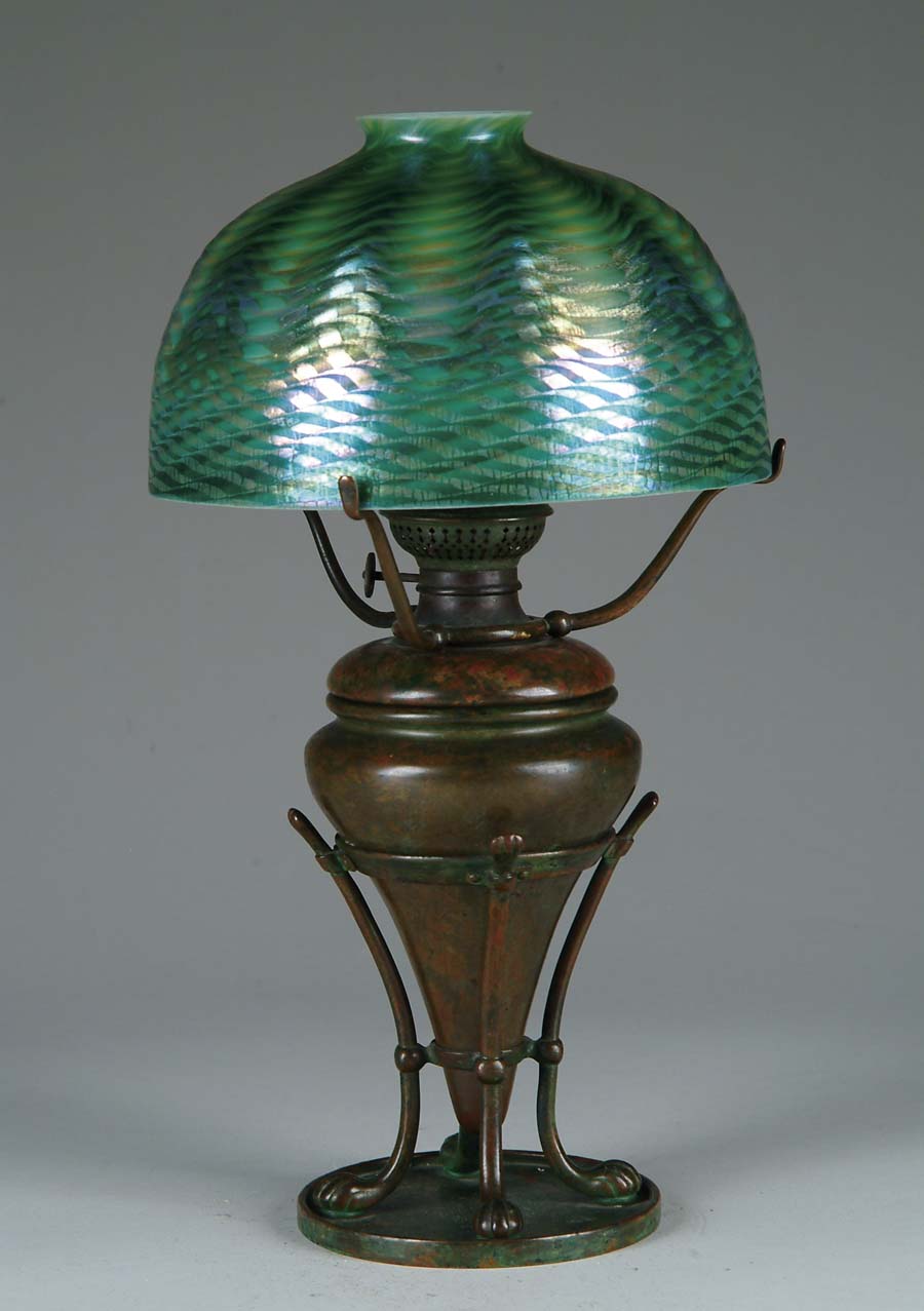 Appraisal: TIFFANY OIL LAMP Outstanding Tiffany oil lamp has urn shaped