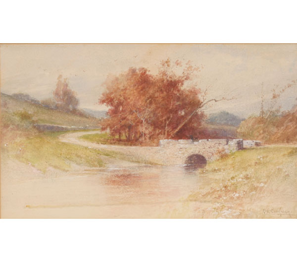 Appraisal: Charles Edwin Cookman American - fall landscape with a flowing