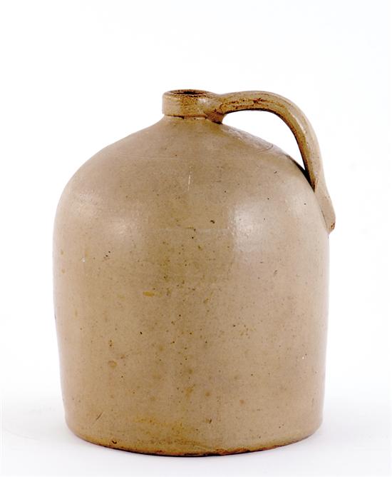 Appraisal: Decorated stoneware jug late th early th century single strap