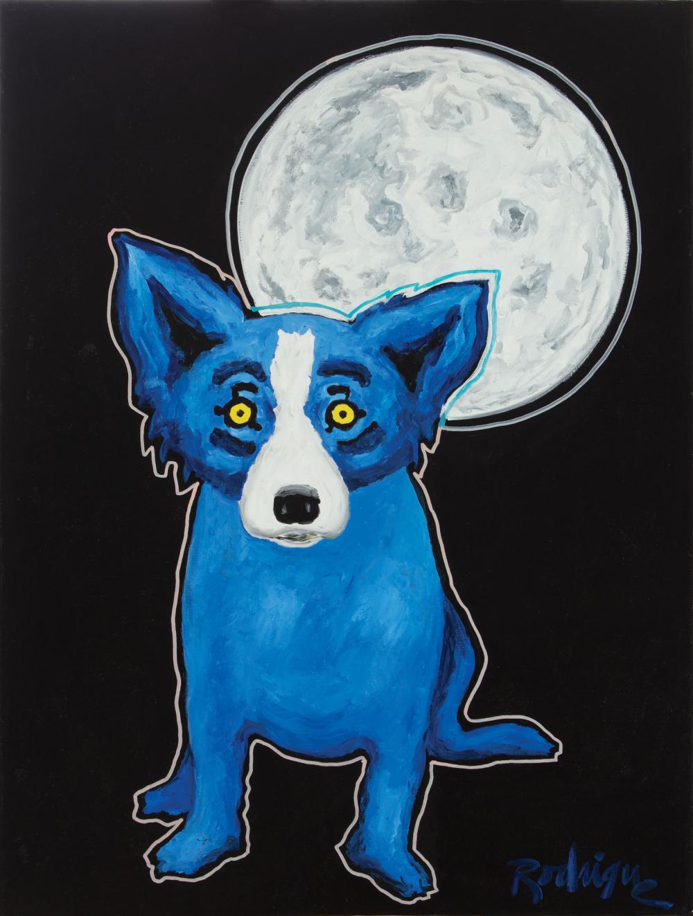 Appraisal: George Rodrigue American Louisiana - Tiffany Moon acrylic on canvas