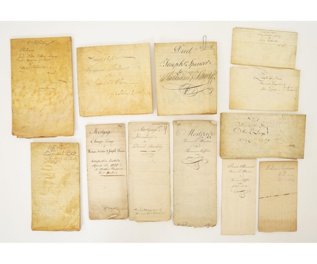 Appraisal: Twelve pieces of Mifflin Family papers on vellum parchment and