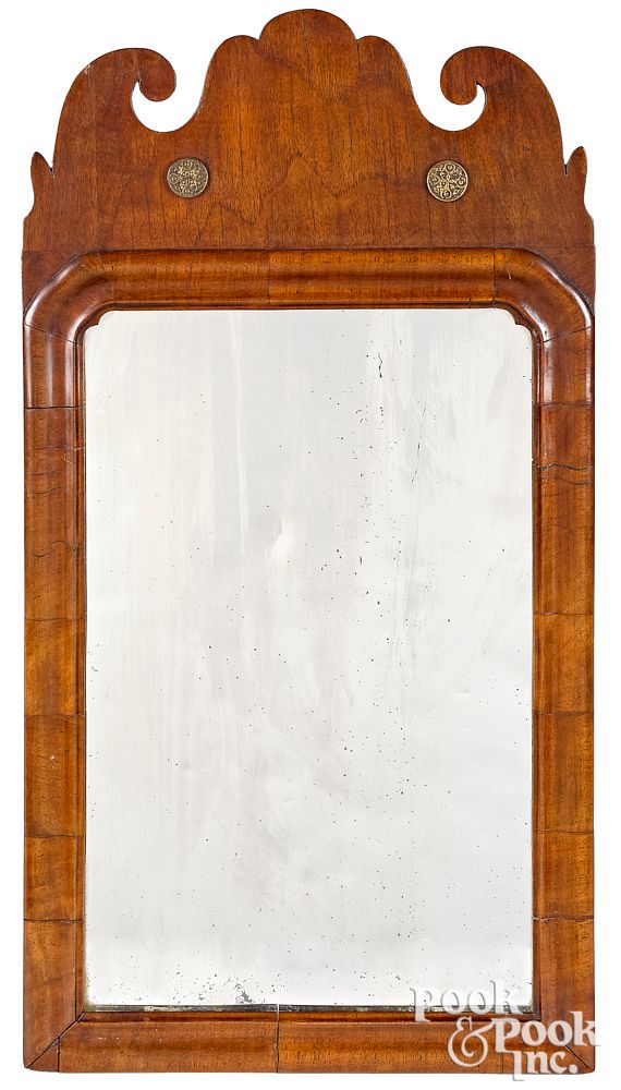 Appraisal: Small Queen Anne mahogany mirror ca Small Queen Anne mahogany