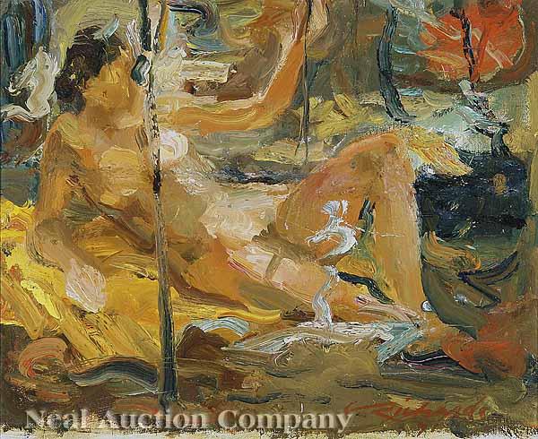 Appraisal: Charles Whitfield Richards American New Orleans - Reclining Nude oil