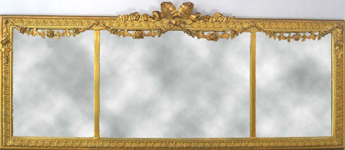 Appraisal: Victorian gilt overmantle mirror l w