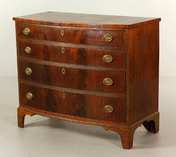 Appraisal: - Mahogany Drawer Chest Chest mahogany four drawer bracket feet