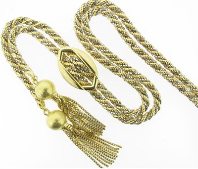 Appraisal: A two colour gold rope link necklace With textured gold