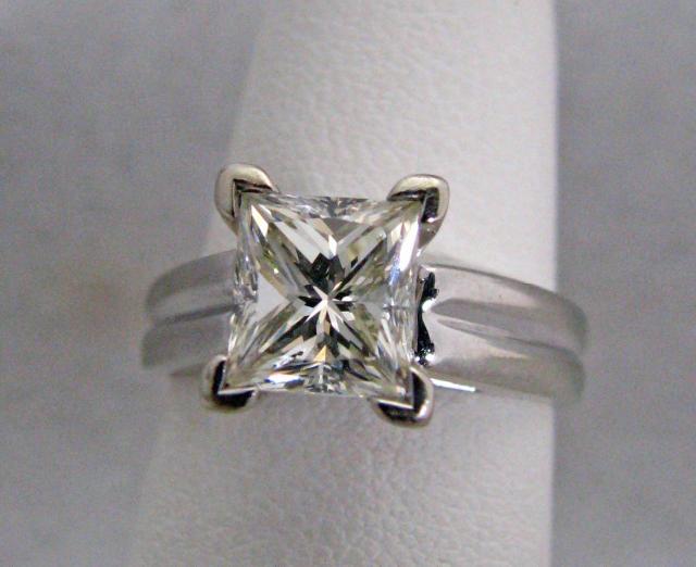 Appraisal: K White Gold diamond engagement ring with transition cut diamond