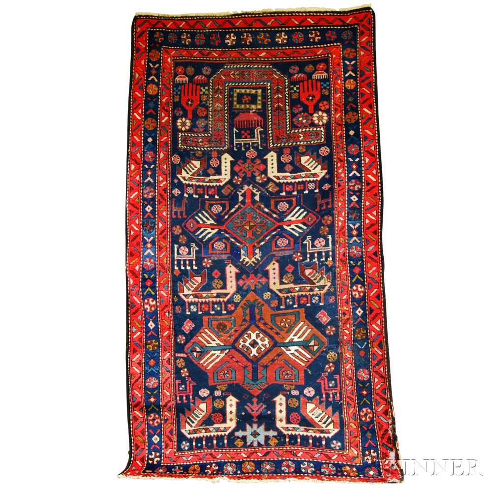 Appraisal: South Caucasian Prayer Rug early th century areas of corrosion