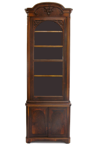 Appraisal: VICTORIAN ROSEWOOD CABINET BOOKCASE ON CABINET American th century The