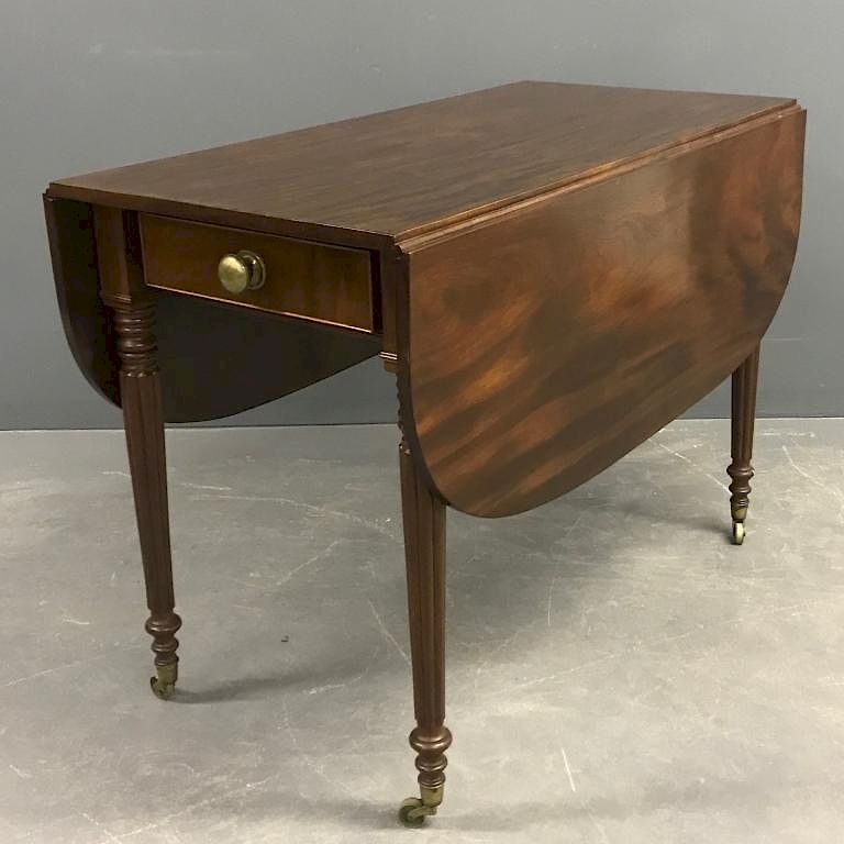 Appraisal: Sheraton Mahogany Pembroke Table Sheraton mahogany Pembroke table circa h