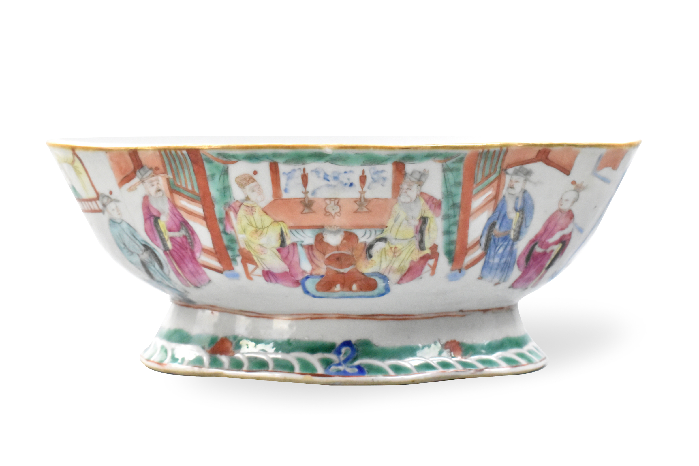 Appraisal: A Chinese famille rose footed bowl with figures dating fro