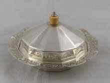 Appraisal: An Art Deco style silver butter dish with cover cm